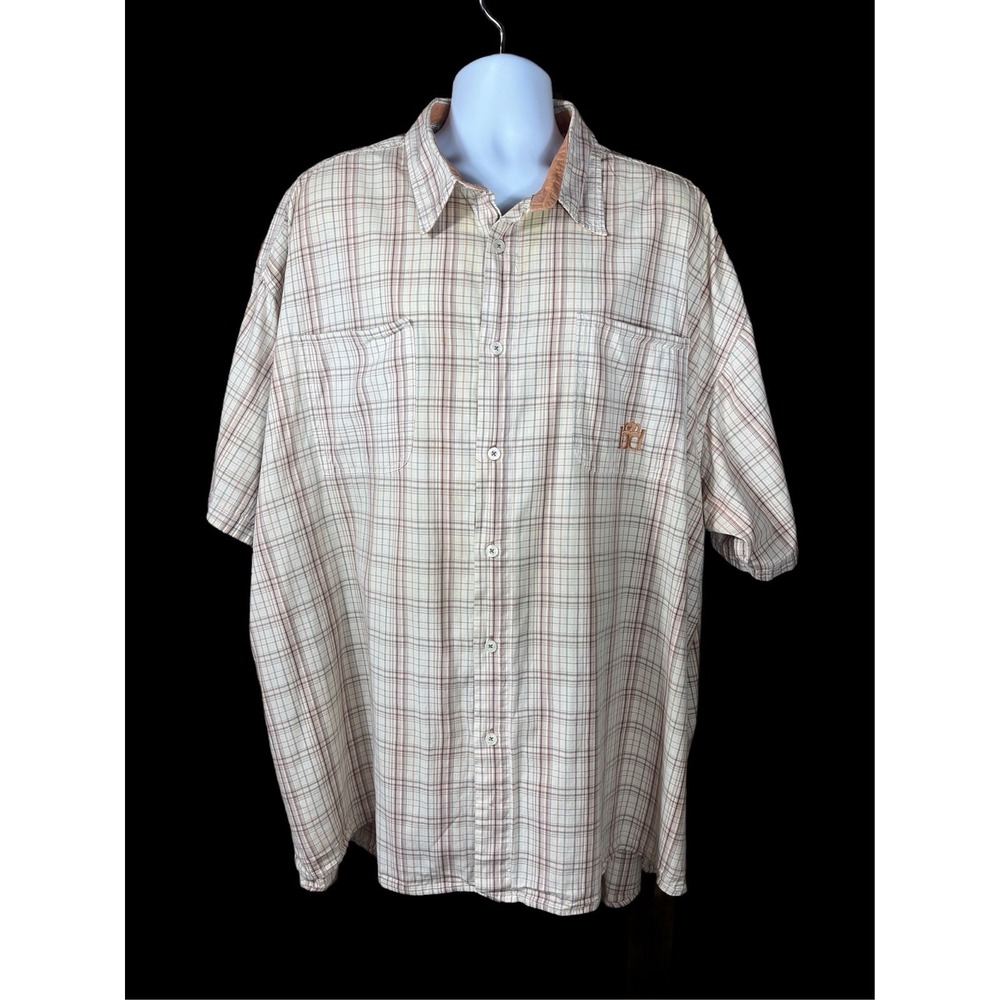 Big Daddy Brand 5XL Short Sleeve Plaid Button Up Shirt